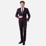 חליפת Torino בורדו כהה עם פס Super Slim