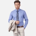 חולצה מכופתרת תכלת כהה