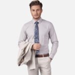 חולצה מכופתרת אפור בהיר