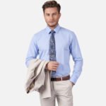 חולצה מכופתרת תכלת כהה