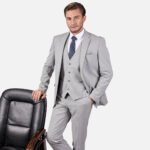 חליפת Roma אפור בינוני משבצת Slim