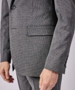 ⁦חליפת Roma אפור כהה משבצת Slim⁩ – תמונה ⁦6⁩