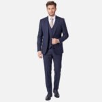 חליפת Milano כחול עם פס Slim