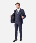 ⁦חליפת Milano כחול עם פס Slim⁩ – תמונה ⁦2⁩