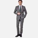 חליפת Napoli אפור מלאנג משבצת Regular