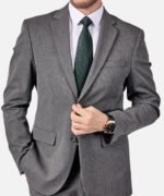 ⁦חליפת Napoli אפור מלאנג משבצת Regular⁩ – תמונה ⁦3⁩